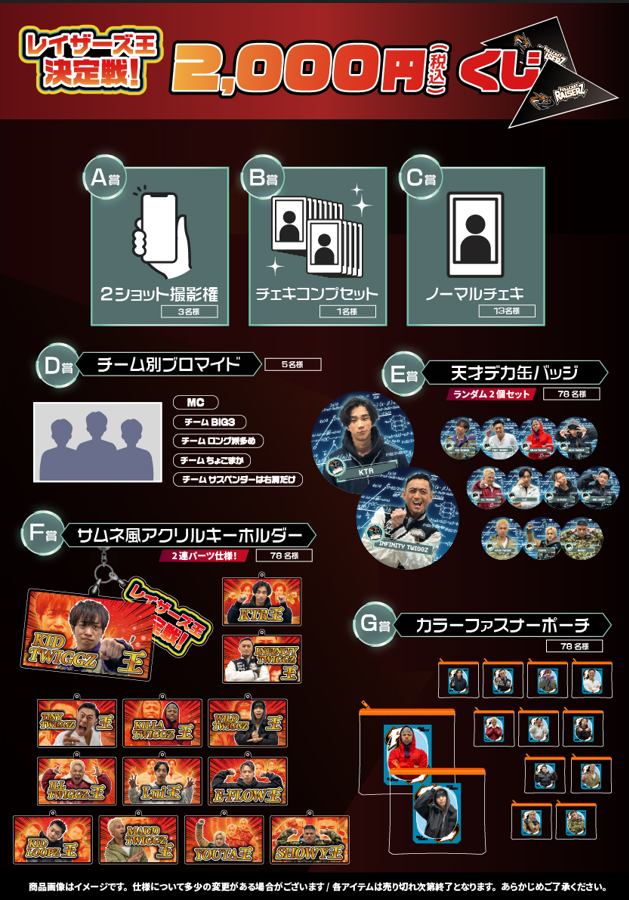 FULLCAST RAISERZ】レイザーズ王決定戦！会場販売グッズのお知らせ | D